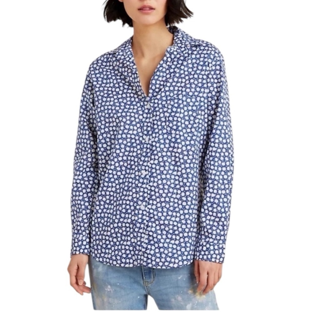 Grayson | Women’s The Hero Button Down Shirt in Blue Daisy Size 4